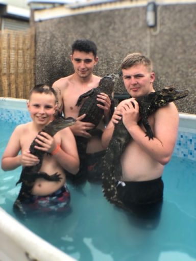 swimming with crocs